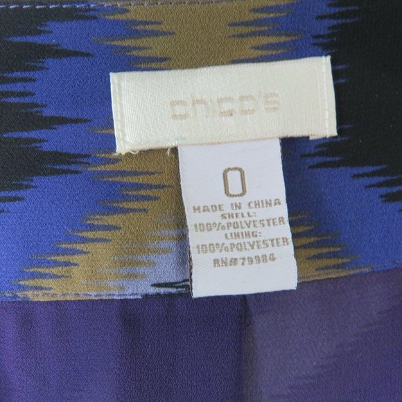 Chico's 0 Long Open Front Kimono Duster Coat Purple Gold Beaded Sequence Lined - Picture 4 of 12